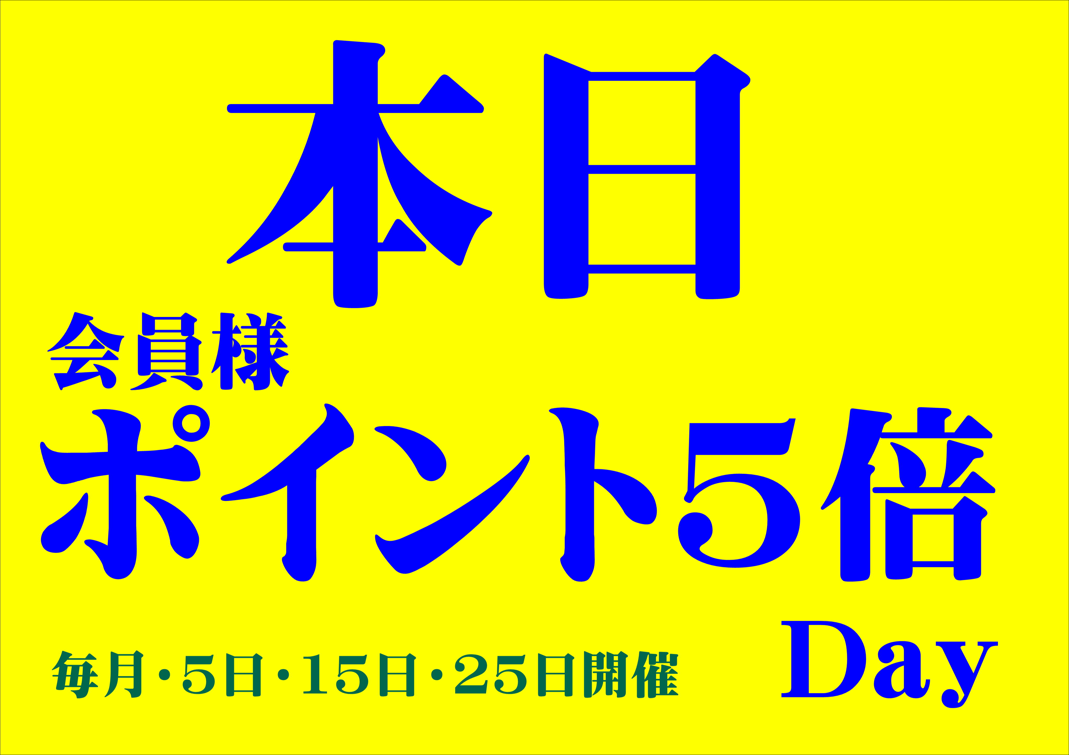 11月15日本日ポイント5倍