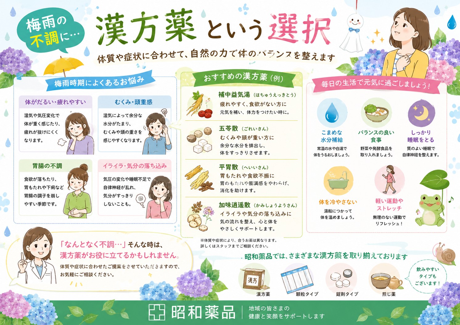 梅雨時期の不調に…漢方薬という選択